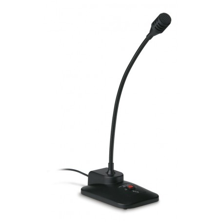 Microfono ad asta o microfono ambientale per la registrazione del suono  nella produzione video. I microfoni con asta portamicrofono si appoggiano  sul tavolo in legno dopo l'uso nelle riprese di film online.